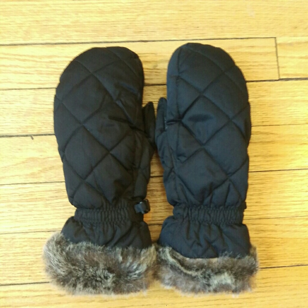 Eddie Bauer faux fur-lined mittens